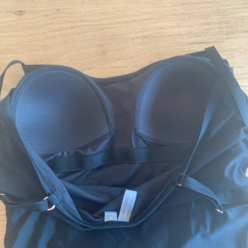 Carole Hochman Flattering Sash One‎ Piece Black Swimsuit Women’s XL Preloved